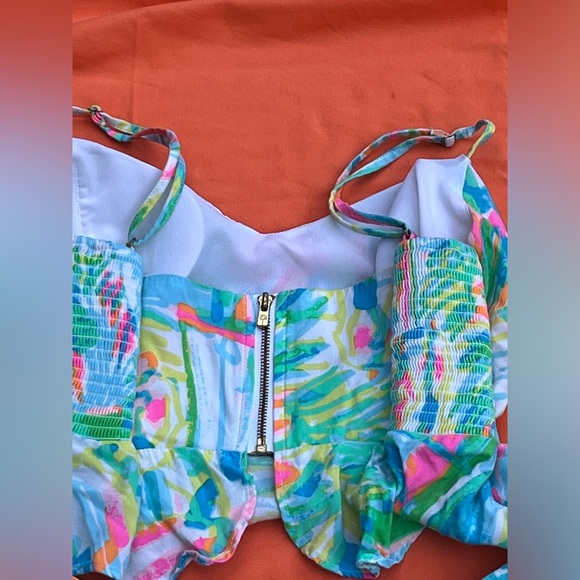 Lilly Pulitzer Linnea Salt and Sea Multicolored Crop Top and Short Set Size 0 - Picture 13 of 16